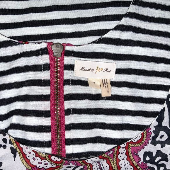 New Meadow Rue Layered Paisley Stripes Sleeveless Knit Top Anthropologie Tank - Picture 8 of 10